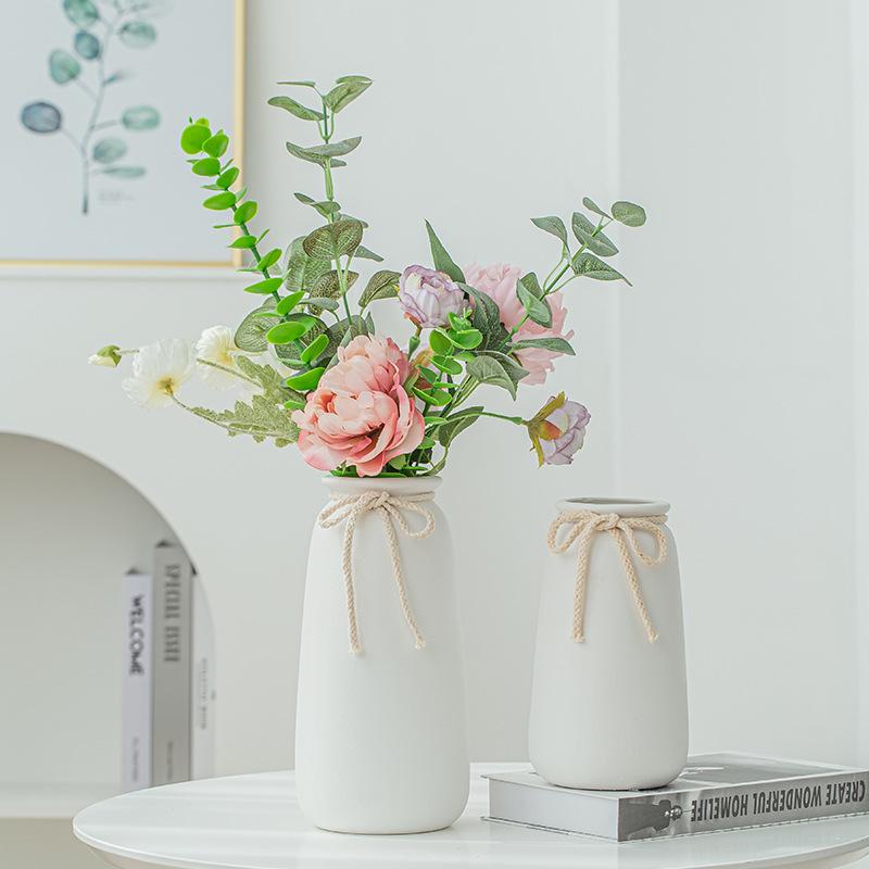 Nordic Ceramic Vases Home Ornaments Bow Ins Simple Modern Decoration Vases Home Decoration Flower Vase Arrangement