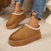 Thick-Soled Snow Boots Women'S Winter Cotton Shoes Casual Short Women'S Boots Thickened One-Pedal Thick-Soled Snow Boots