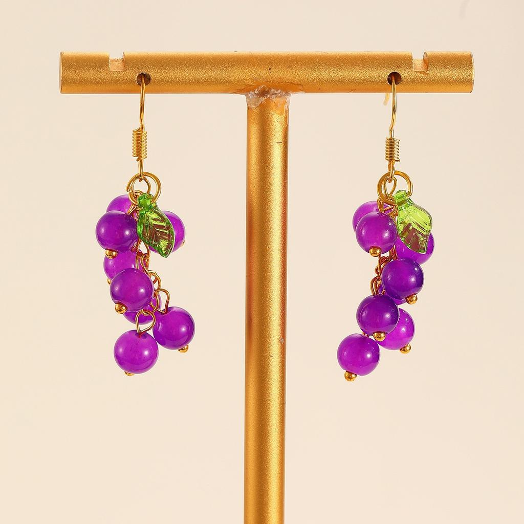 Orecchini a Nappa Viola Uva - Stile Foresta per Donna, Carini e Versatili