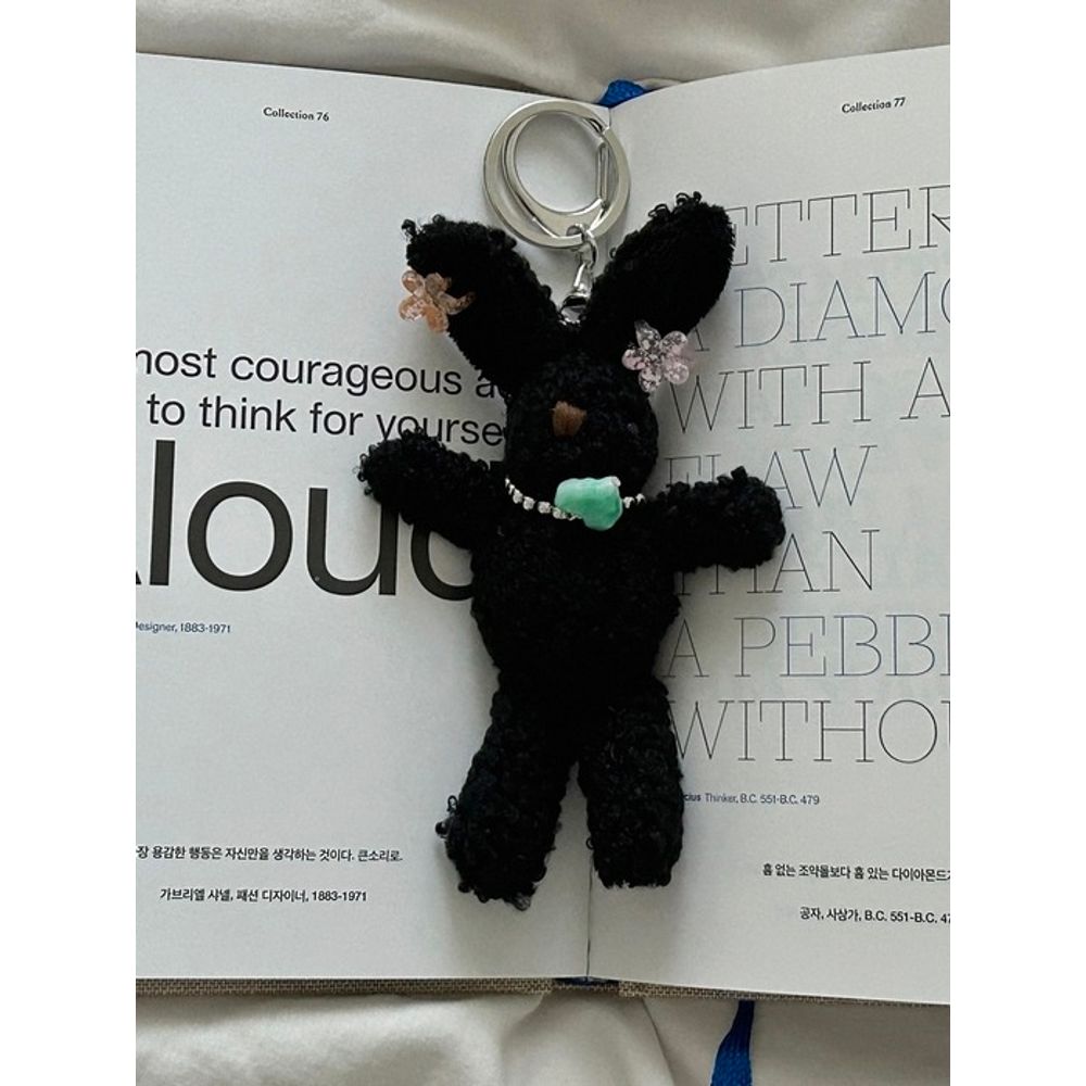 Elegant Table BLACK RABBIT KEYRING_ Black Rabbit Keyring 5color Keychain Doll