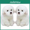 Adorable Jouet en Peluche Bichon Maltais Blanc, Rempli de Fibre, Animal en Peluche à Poils Longs, 33x24x16cm/38x26x21cm