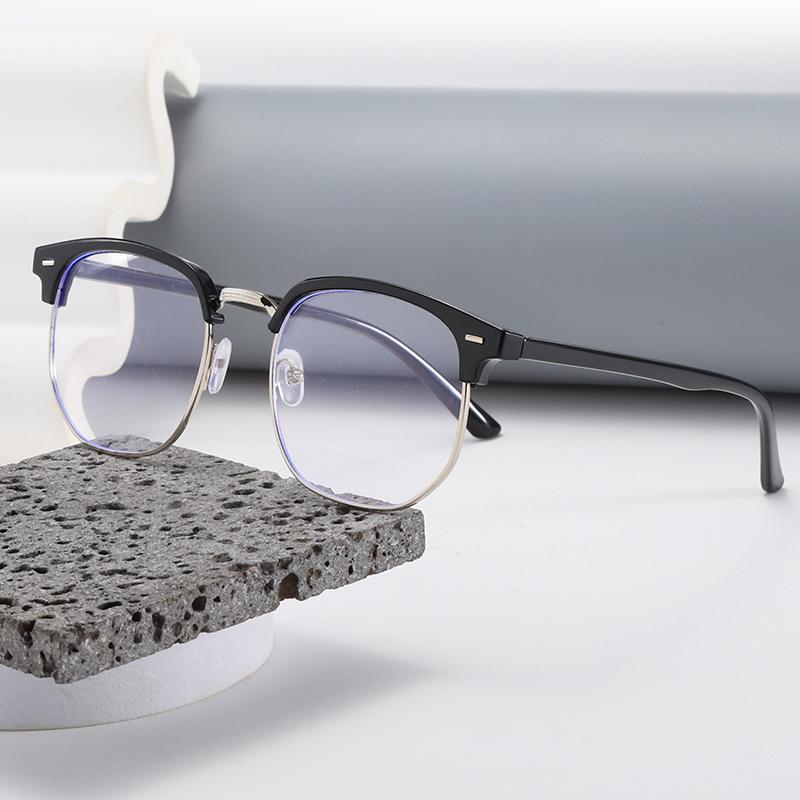 3PCS Unisex Square Plain Glasses Gentle Black Anti Blue Light Frame Eyeglasses for Men Women