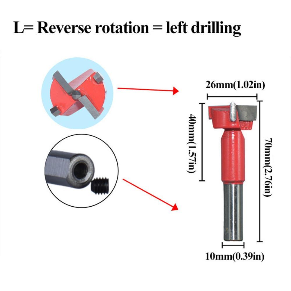 Zinc Zinc Alloy Material Forstner Drill Bit Left/Right Rotation Woodworking Drill Bit  Woodworking Tools