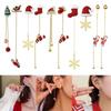 Asymmetric Snowflake Christmas Boot Hat Drop Earrings Long Tassels Earring for Women Ear Rings Party Accessories