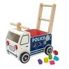 Wooden Police Truck for Baby - Ride-On Multi-Activity Evolutive - Walker Cart From 12 Months
