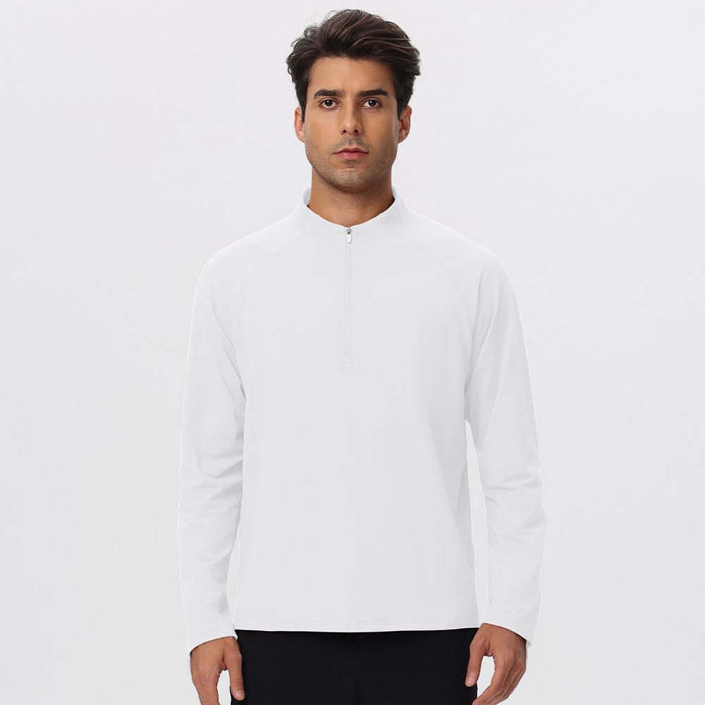 Men's Lightweight Half-Zip Long Sleeve Fitness and Running Top for Autumn & Winter