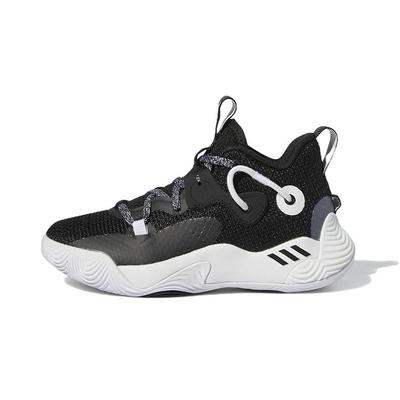 Harden Stepback 1 Strapazierfähige Mid-Top Basketballschuhe Kinder Sneaker Schwarz Weiß GY8646