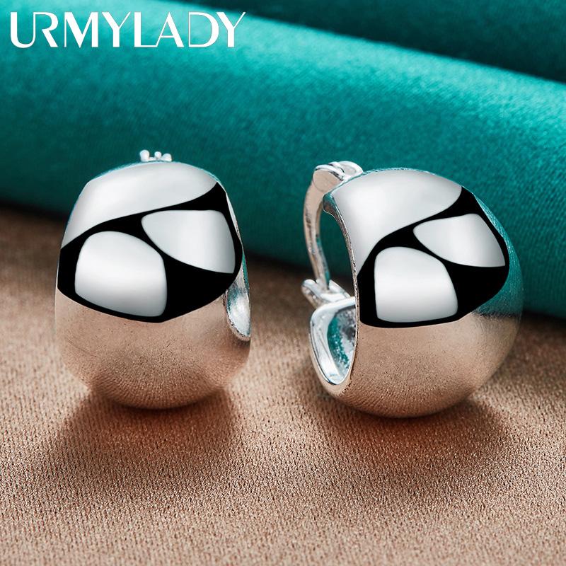 Glatte runde Ohrringe aus 925er Sterlingsilber, Modeschmuck