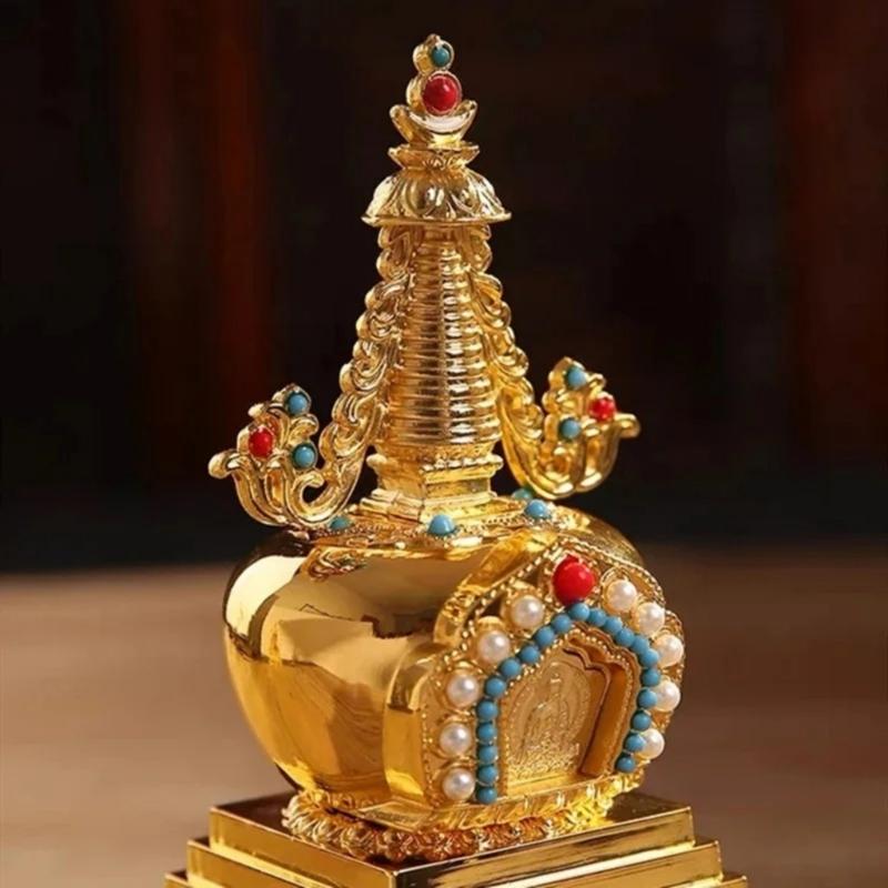 Alloy Tibetan Stupa,Tibetan Buddhist Decorations Religious Altar Ornament Collections