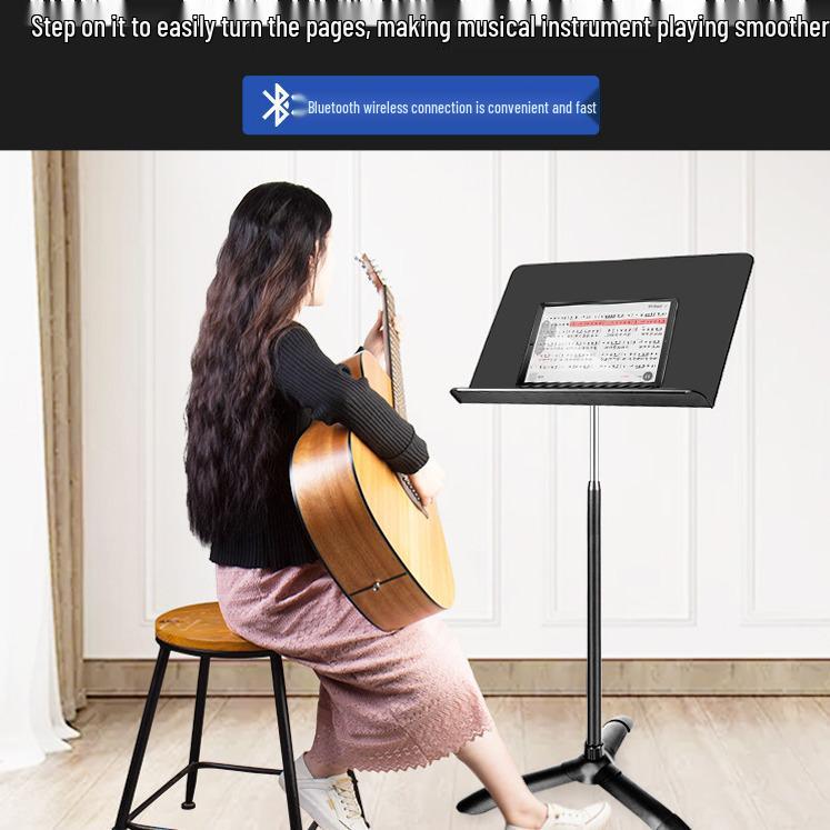 Bluetooth Wireless Sheet Music Pedal for Guitar, Piano, Mobile, iPad - Automatic Page Turner