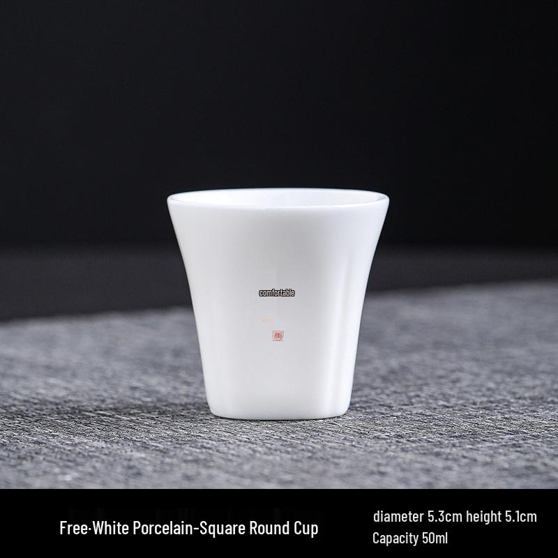 Kung Fu White Porcelain Tea Set: Ceramic Mutton Fat Jade Master Cup & Teacups Gift