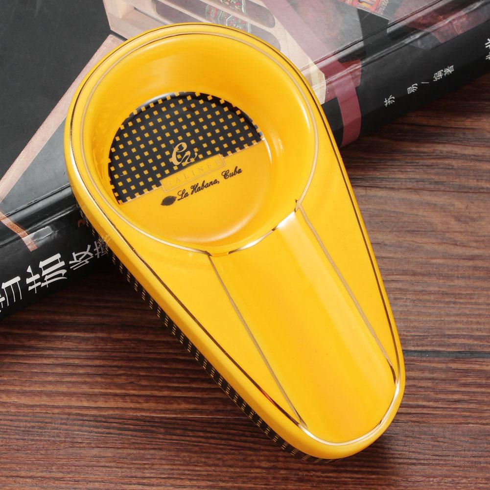Portable Ceramic Cigar Ashtray with Single Slot