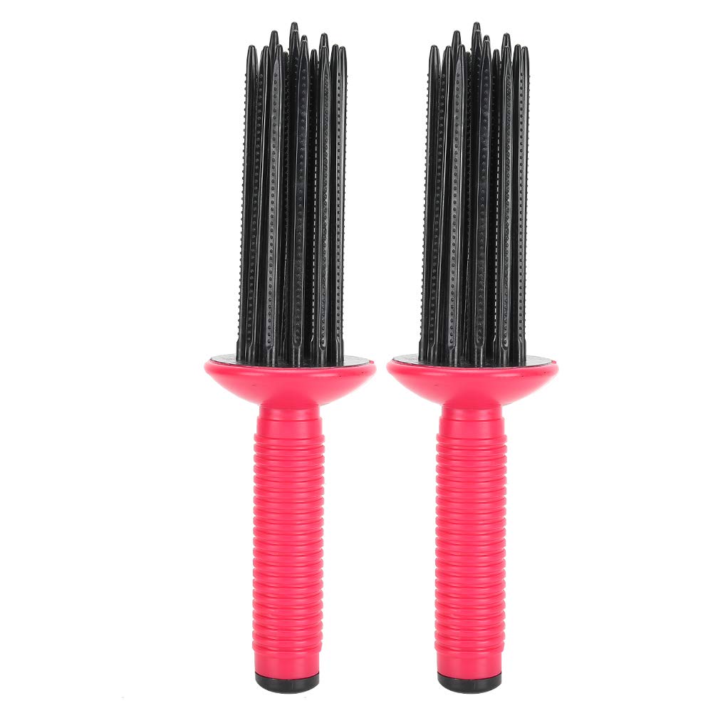 Portable Hair Fluffy 2pcs Round Hair Brush Anti‑Slip Hair Curler 17 Comb Teeth Hairstyling Tools Travel Personal Use for Home Hair Salon