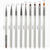 Japanese 9-Piece Nail Art Brush Set for Color, Liner, Blending, Flower, and Gradient Designs
