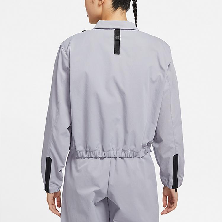 Nike Sports Jacket With Zip Details And Fold-Down Collar Women Outerwear Grey DD4609-521