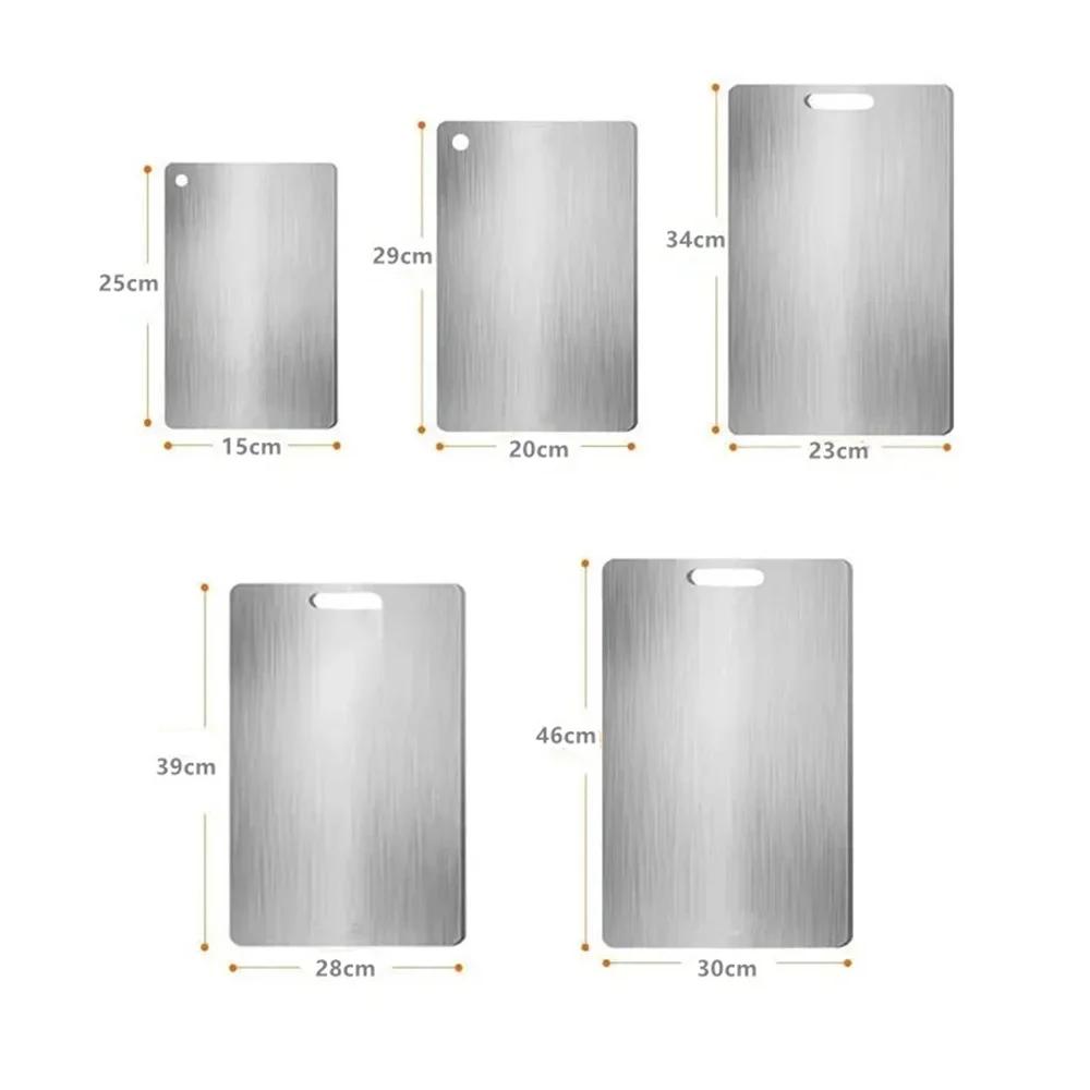 Stainless Steel Chopping Board Panel Kitchen Household Thickened Double Sided Kneading Dough Board Fruit Meat Cutting Board