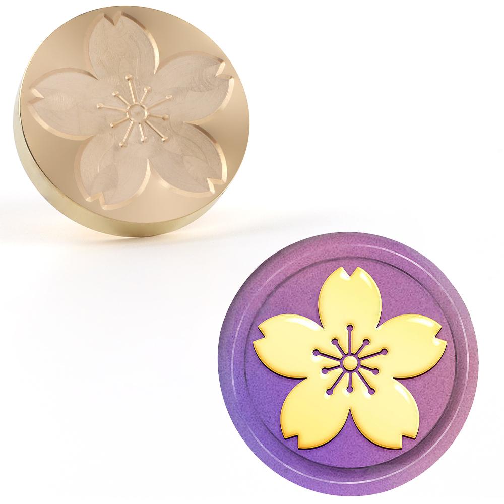 Wax Stamp 25mm Creative Removable Brass Stamp Head With Floral White Cloud Pattern For Envelopes, Invitations, Gift Cards