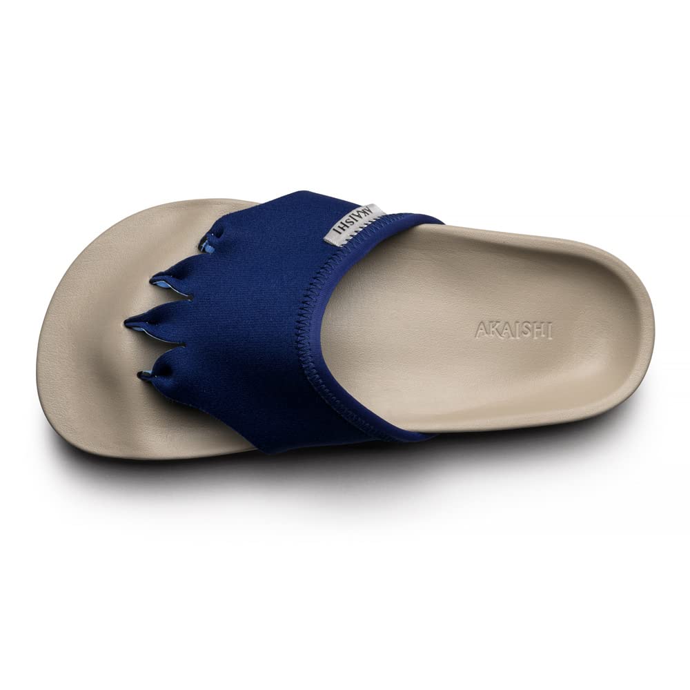 AKAISHI Official Arch Fitter 610 Exercise Room Sandals Room Indoor Use Five-Toe (M (23.0cm-23.5cm)), Navy, Women's Shoes,