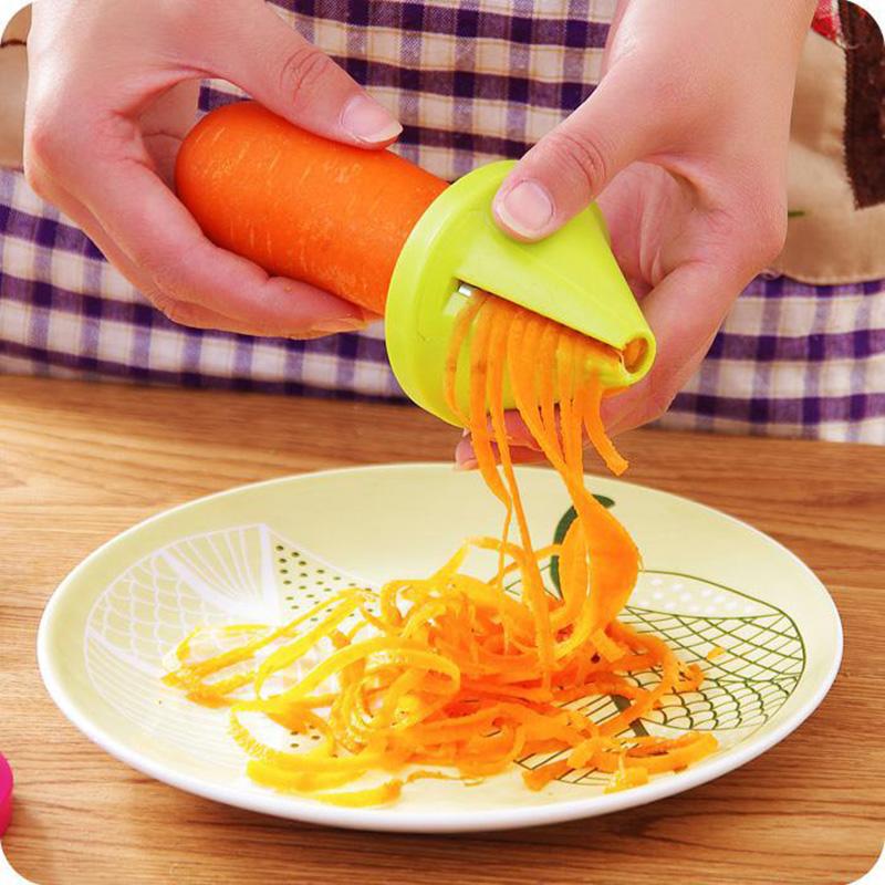 Kitchen Tool Vegetable Fruit Multi-function Spiral Shredder Peeler Manual Potato Carrot Radish Rotating Shredder Grater Portable