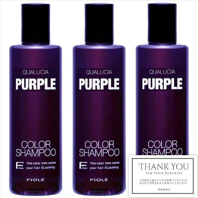 

[Набор из 3 штук] FIOLE Fiole Fiore Qualcia Color Shampoo Purple 250 мл Включает оригинальную магазинную карточку