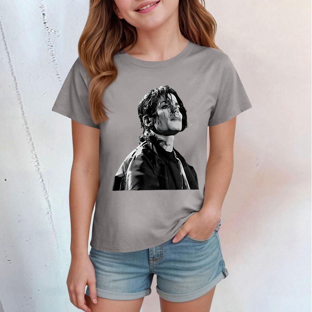 Kids Print Round Neck Short Sleeve Casual T-shirt