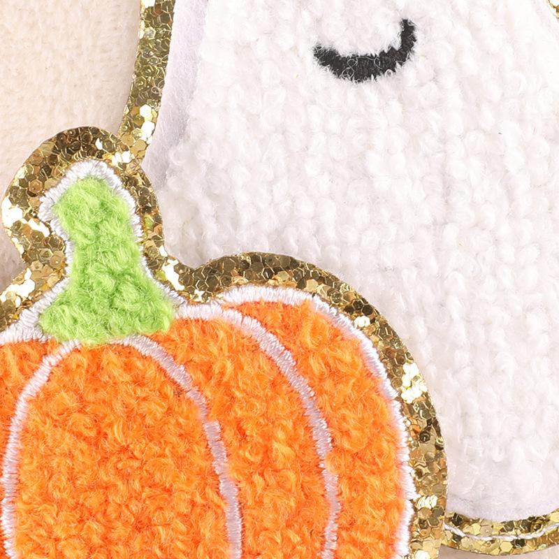 Embroidery Label Towel Embroidery Pumpkin Ghost Clothing Accessories DIY Decoration Phnom Penh Chenille Embroidery Cloth Sticker