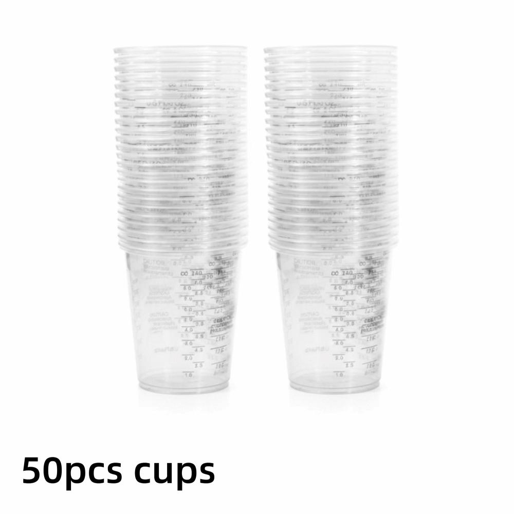 

With Stirring Sticks Disposable Measuring Cups Measuring Cups Stirring Sticks Epoxy Resin Mixing 50pcs cups
