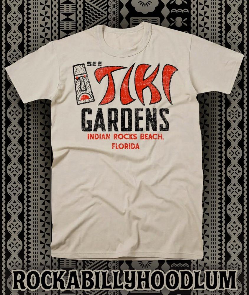 Retro Travel Tee T Shirt Vtg Art State Souvenir Florida Tiki Gardens Unisex T-Shirt L