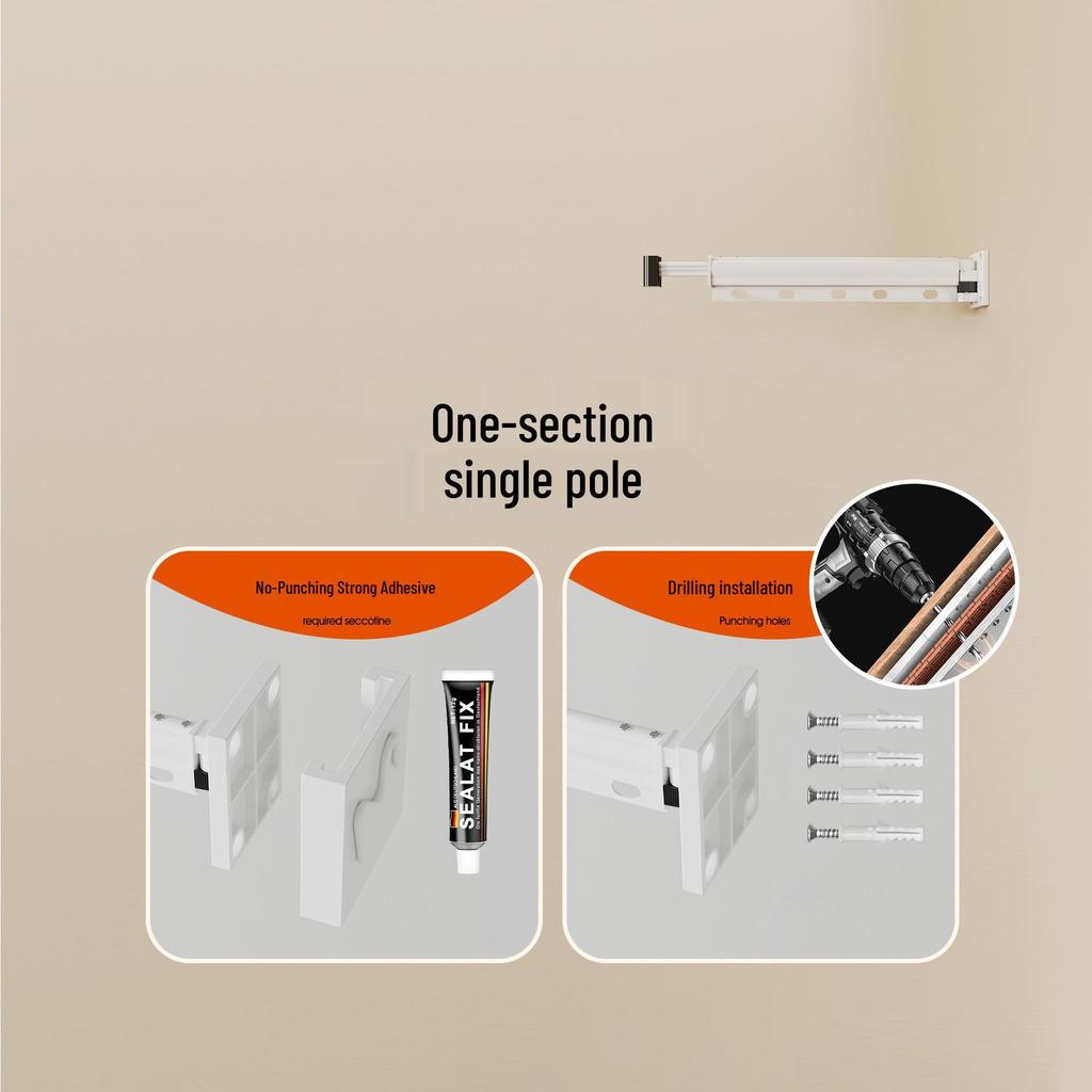 Faltbarer einziehbarer wandmontierbarer Wäschetronständer für den Balkon