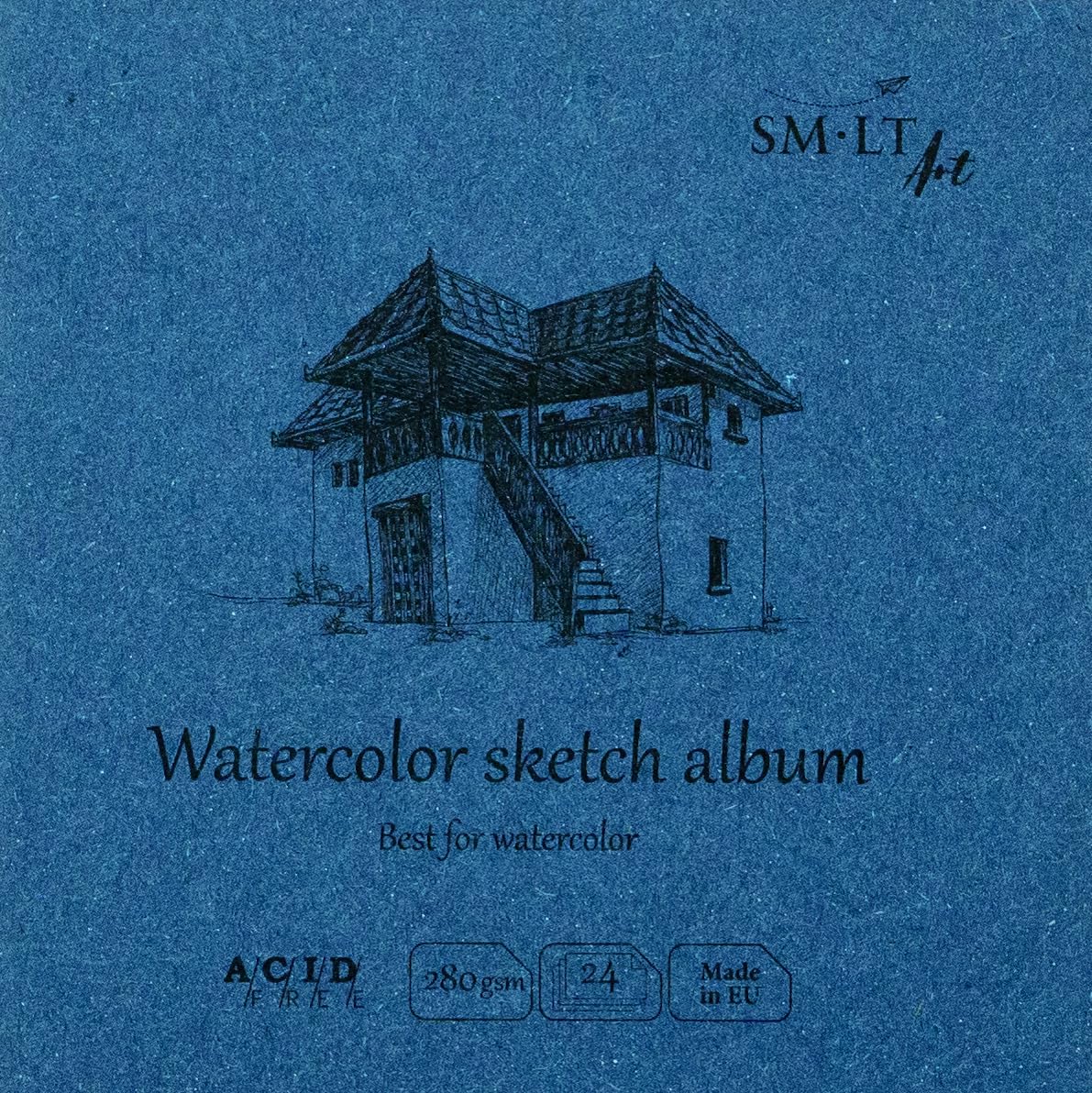 

Authentic Sketchbook Watercolor Premium Watercolor Paper Lay Flat Binding Size 140 x 140mm SM•LT белый
