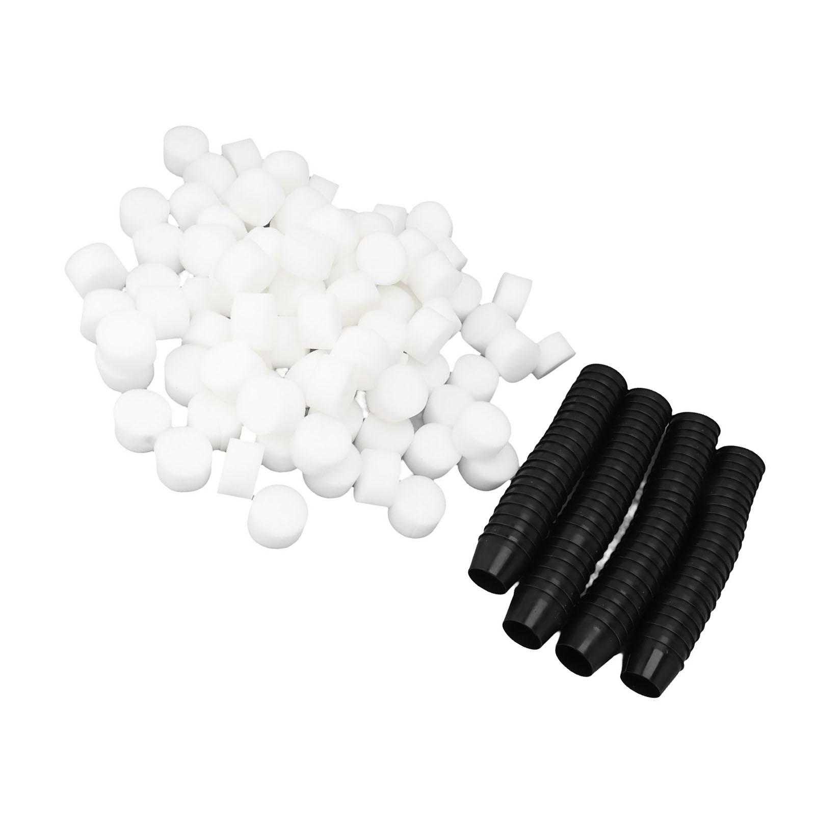 

100PCS Net Cups with 100PCS Sponges Plastic Brthable Bottomless Garden Plant Net Pot Bucket Basket for Hydroponics