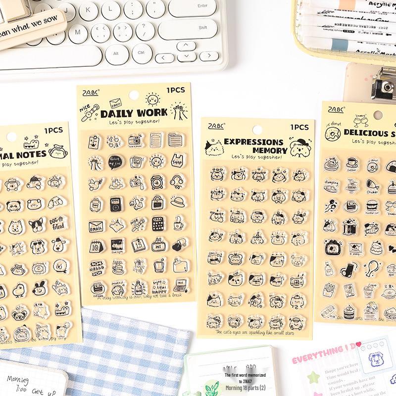 Adorable Cartoon Transparent Stamps for Kids' DIY Journals