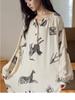 Bamboo Fiber Women's Long Sleeve Wabi-Sabi Nightgown - Mid-Length Autumn Pajamas Dress
