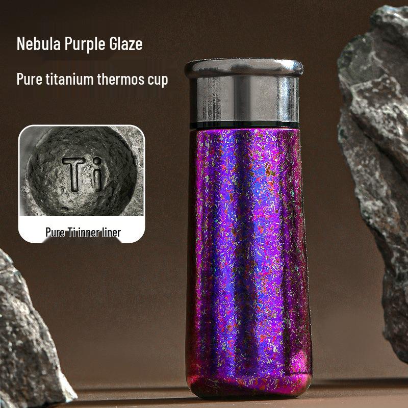 Pure Titanium Double-Layer Insulated Camping Cup - High-Grade Ice Crystal Water Cup Gift 260ml
