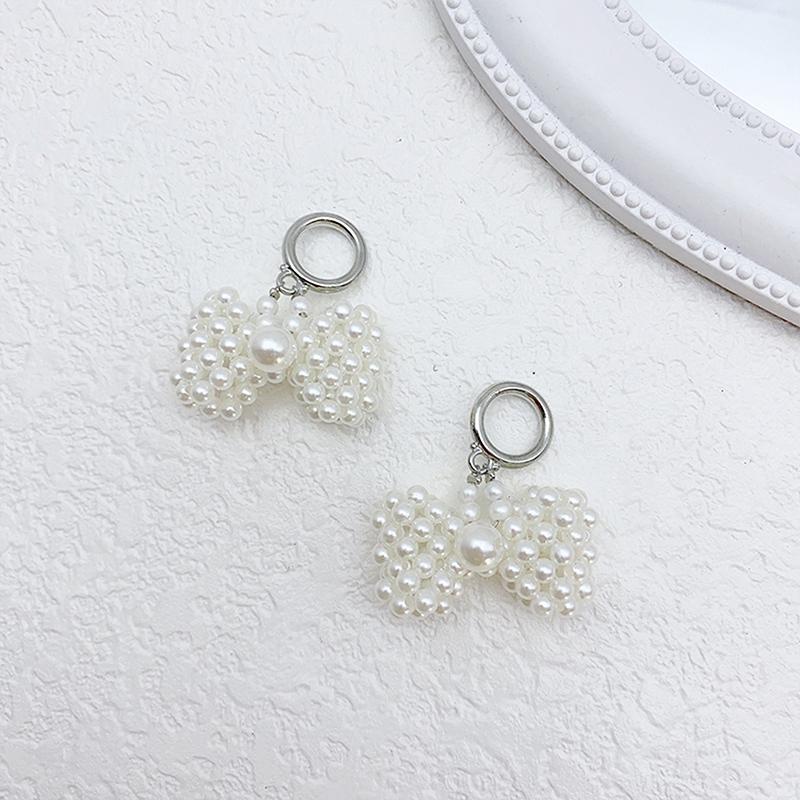 

Handmade Weave Pearl Bow Shoes Decoration Bowknot Shoes Buckle Shoelace Charms For Girls Shoe Accessories