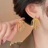 Personalized Beaded Fireworks Tassel Earrings: Fashionable Retro Dangles with Unique Temperament for Women