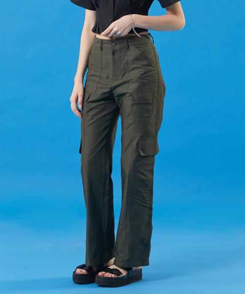 KOLEAT Summer Cooling Crispy Straight Cargo Slacks Pants [Khaki]