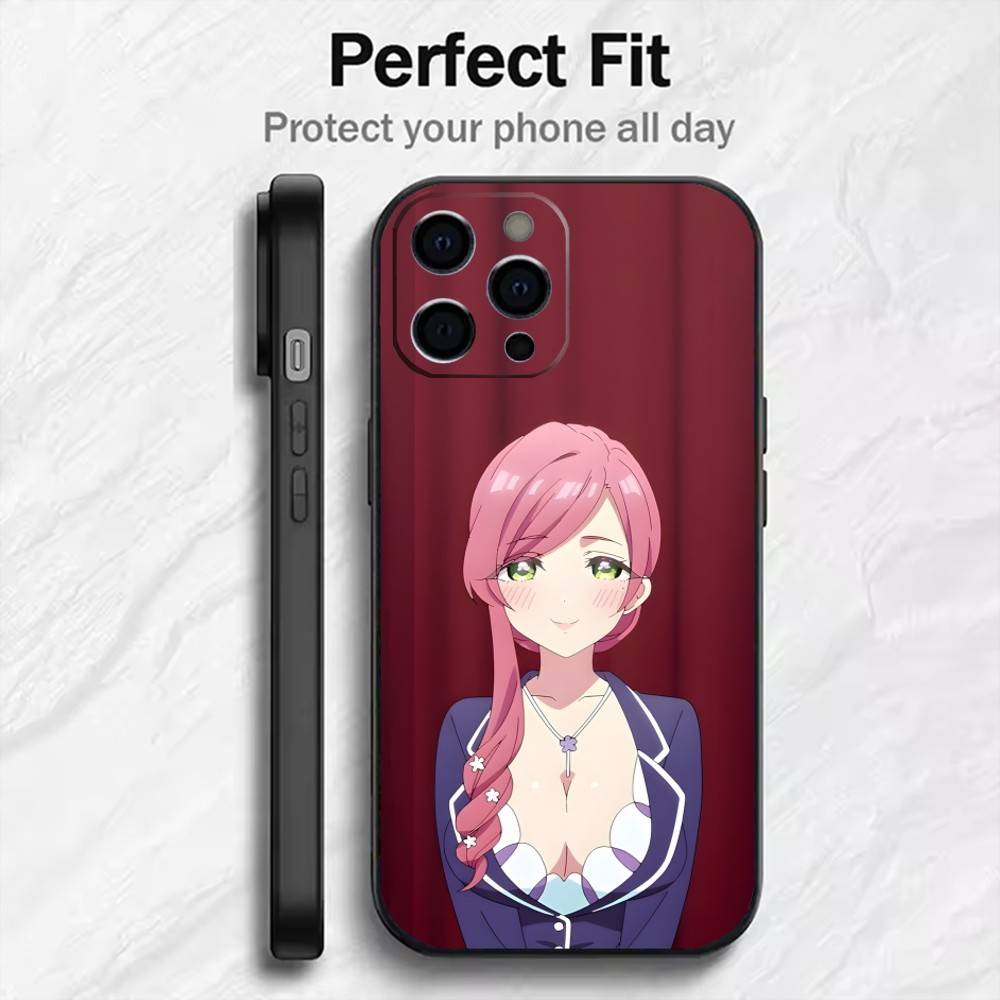 Mom H-Hahari Hanazono The 100 Girl-friend  Phone Case For iPhone17,16,15,14,13,12 Plus,Max Soft Silicone Black Cover