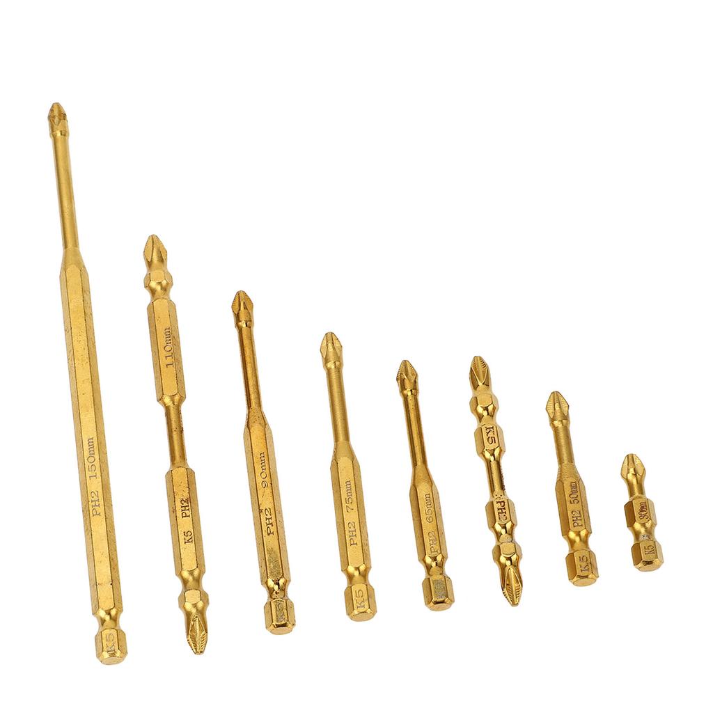8 Pcs Magnetic Screwdriver Bit Set K5 Non Slip Anti Impact Long Short PH2 Screwdriver Bits