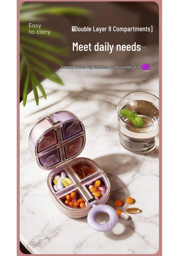 Magnetic Dopamine Pill Box: 7-Day Mini Portable Storage and Dispenser.