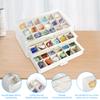 3/5 Tier Rock Display Case Clear Rock Collection Display Case 54/90 Grids Large Content Rock Collection Box Multi-role Storage