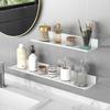 Wall-Mounted Aluminum Bathroom Organizer Shelf