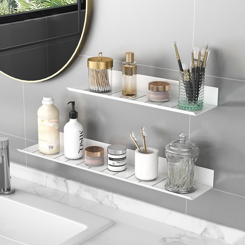 Wall-Mounted Aluminum Bathroom Organizer Shelf