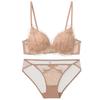 French sexy lace underwear summer pure desire cross beautiful back gathering underwear triangle cup no steel ring bra set