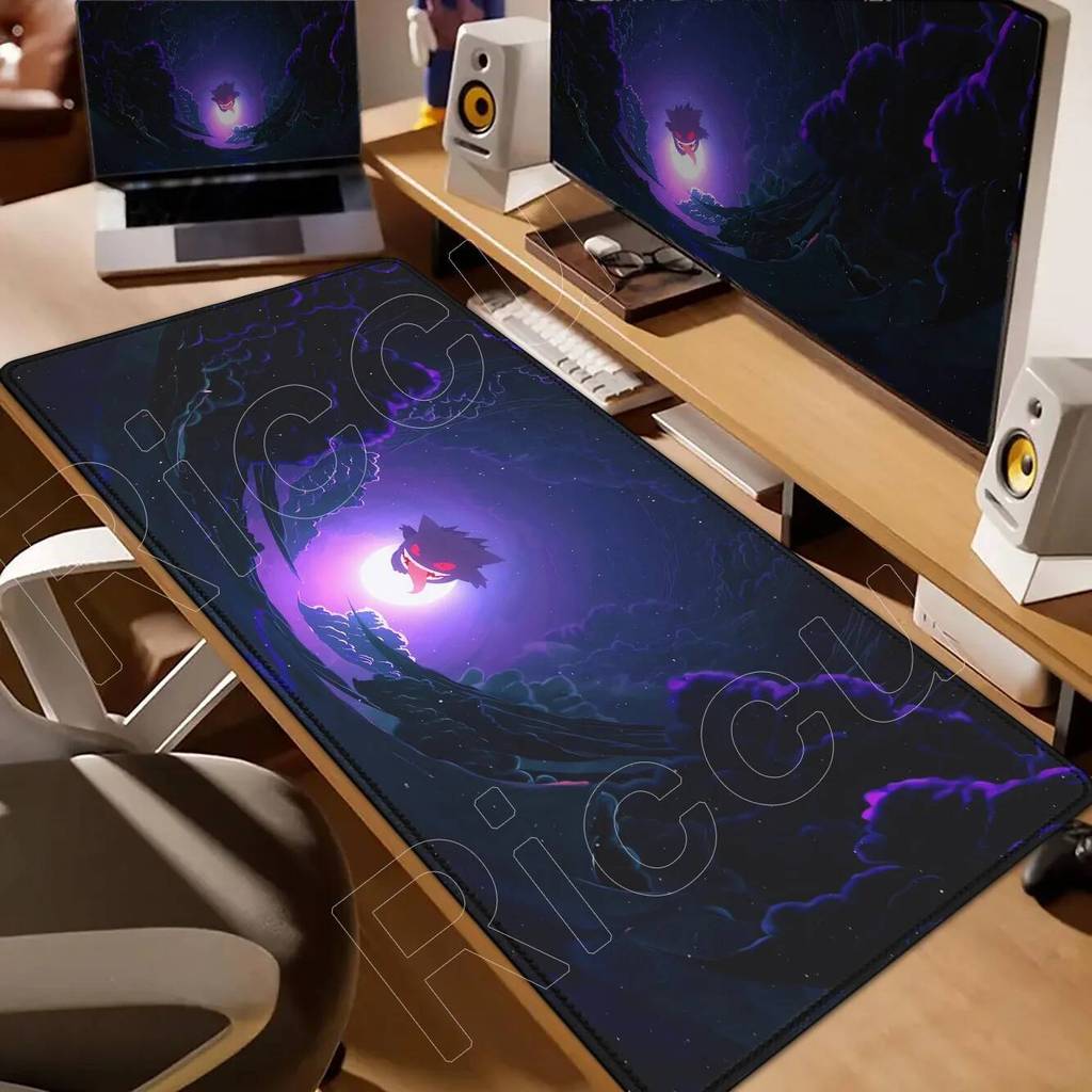 New Wallpaper Anime Gengar Mousepad Laptop PC Ppokemon Game Keyboard Mat XXL Extend Desk Mat HD Kawaii Nonslip Rubber Mousepad