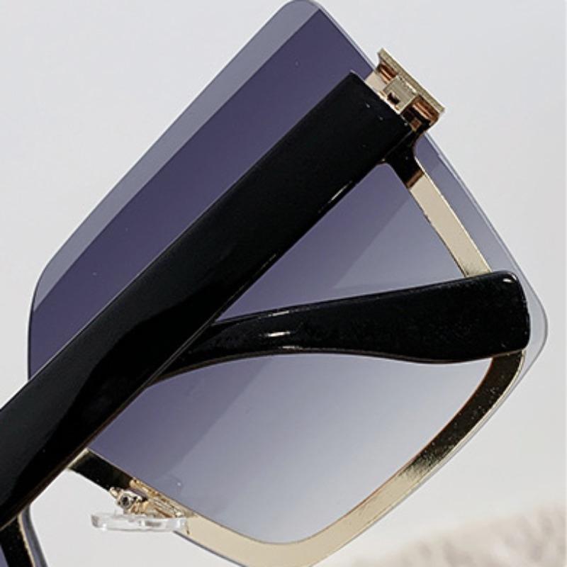 Diamond Cut-edge Sunglasses Ladies Vintage European and American Metal Half Frame Sunglasses Outdoor Sunscreen Sunglasses Y2k