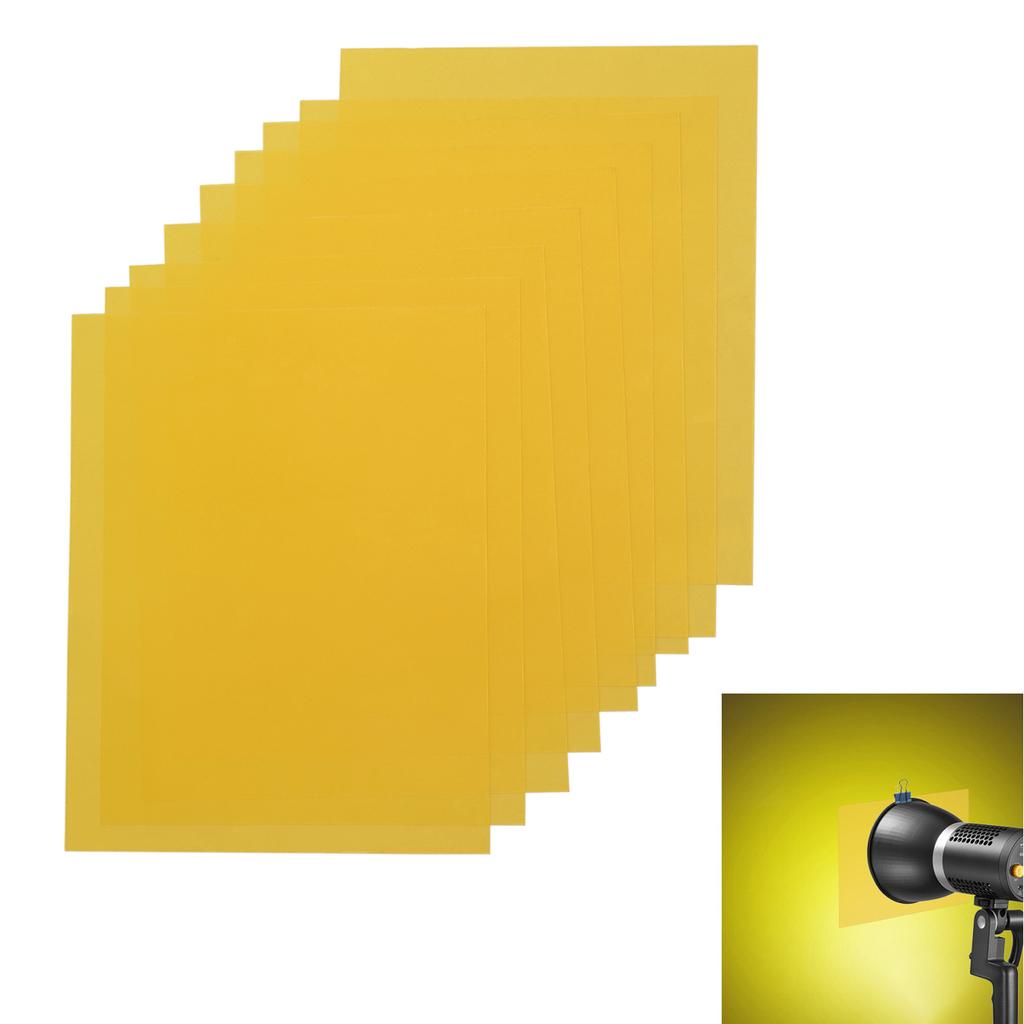9PCS 30 * 20cm Photography Light Color Filters Set Transparent Light Gel Sheet for Studio Photography Portrait Video Shooting