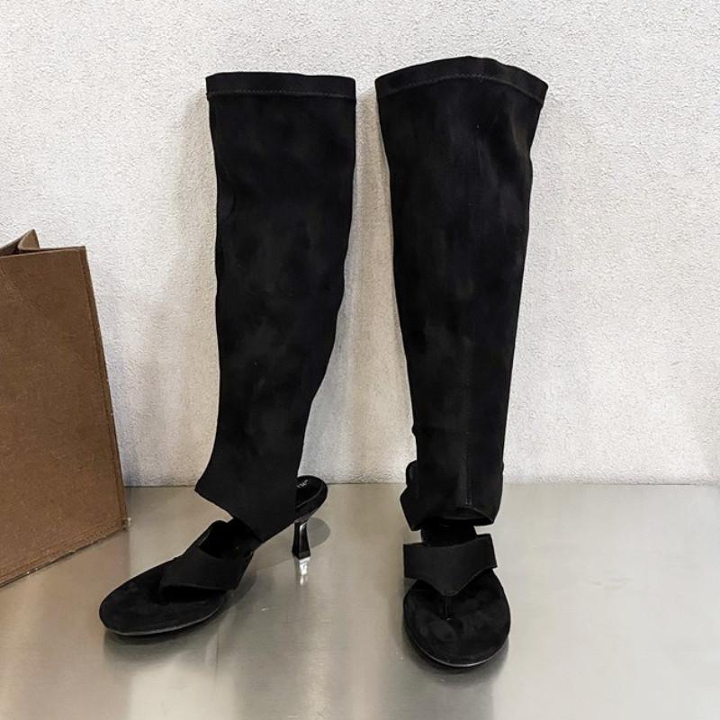 Fashion New Satin Sandal Boot Women Summer Pointed Toe Clip Toe Thin Heel Long Boot for Women Elegant Comfort Designer Brand Modern Boot