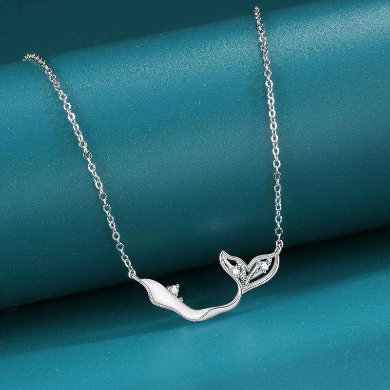 Colier coadă de sirenă feminin versiune coreeană nișă high sense Fritillary stil ins toamnă pandantiv pentru femei