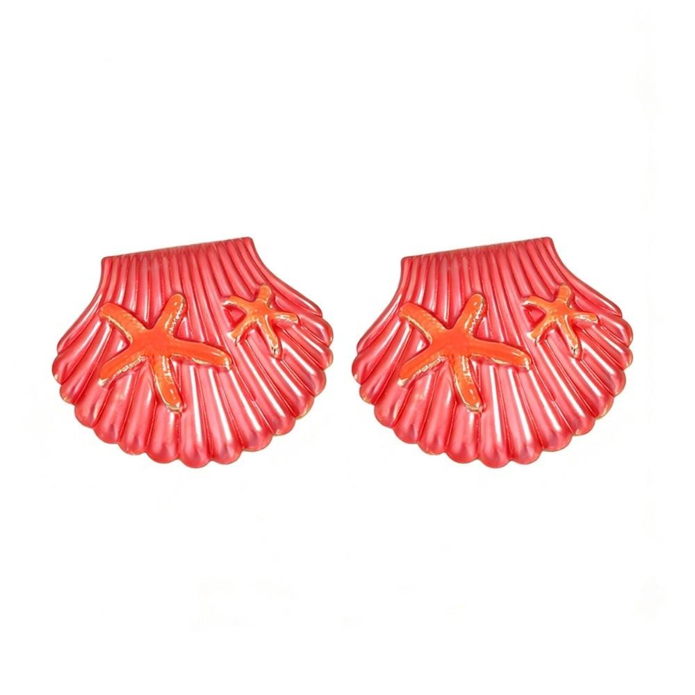 Stainless Steel Shell Earrings Studs Chic Starfish Earrings Trendy Ocean Style Ear Studs Holiday